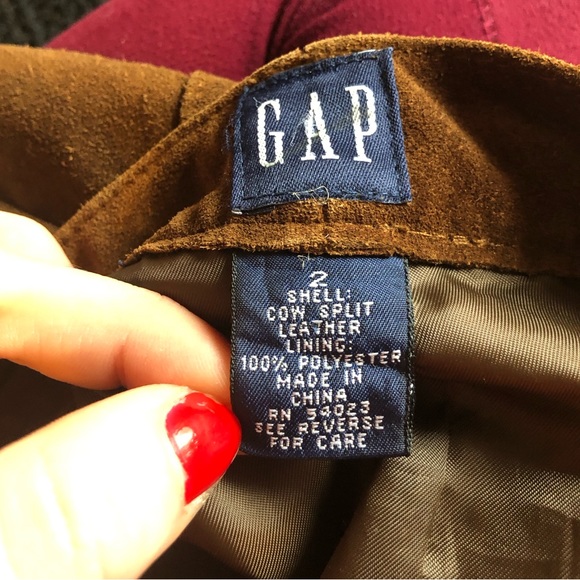 Gap Cow Split Leather Skirt - Picture 3 of 5